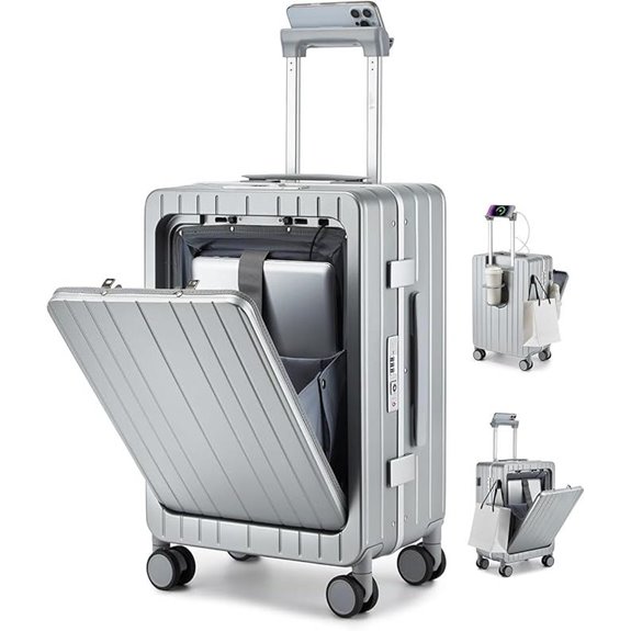 Somago 20 Aluminum Frame Carry-On Luggage with USB