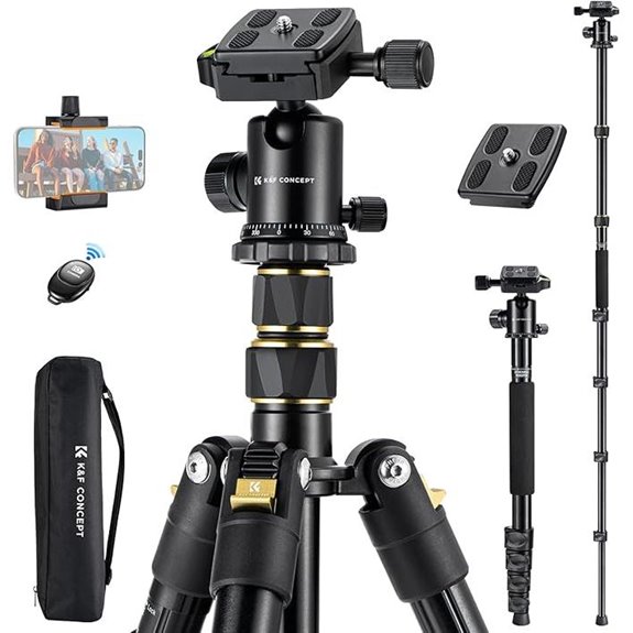 K&F Concept 72 Aluminum Camera Tripod with Remote
