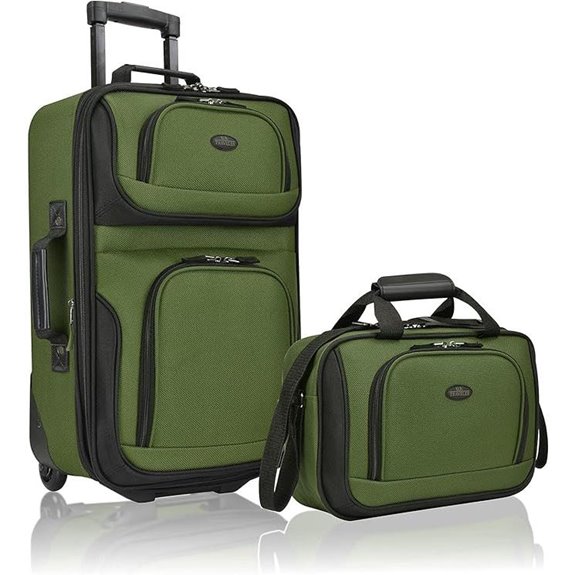 U.S. Traveler Rio Lightweight Green Carry-On Suitcase