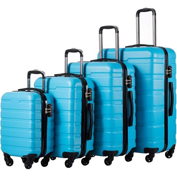Coolife Luggage 4 Piece Set Suitcase Spinner Hardshell Lightweight TSA Lock