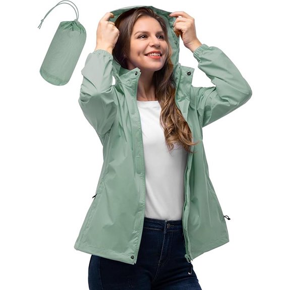 Women’s Waterproof Lightweight Rain Jacket with Hood