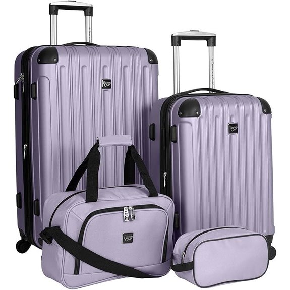 Travelers Club Midtown Hardside 4-Piece Luggage Travel Set Lilac