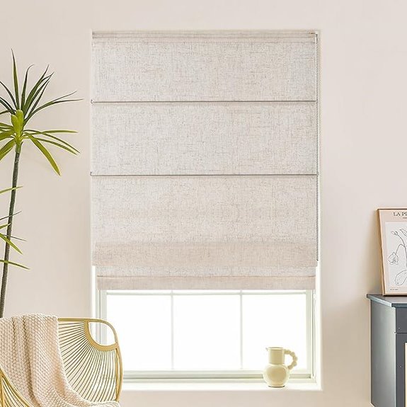 Roman Window Shades Light Filtering Linen Textured