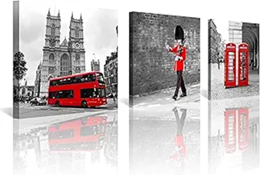 NAN Wind 3 Pcs London Black & White Canvas Prints