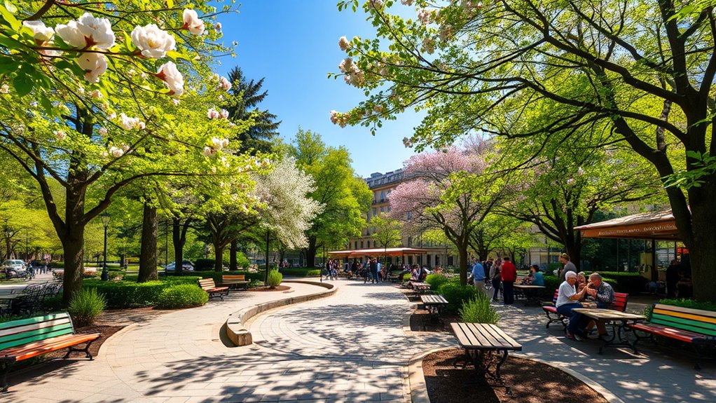 madrid spring park blossoms