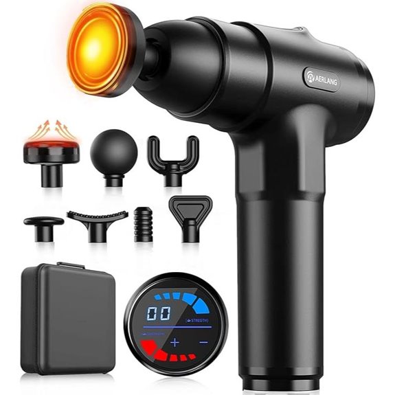 AERLANG Massage Gun with Heat and 7 Heads