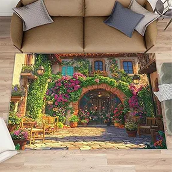 3x5 Mediterranean Outdoor Rug for Porch and Garden