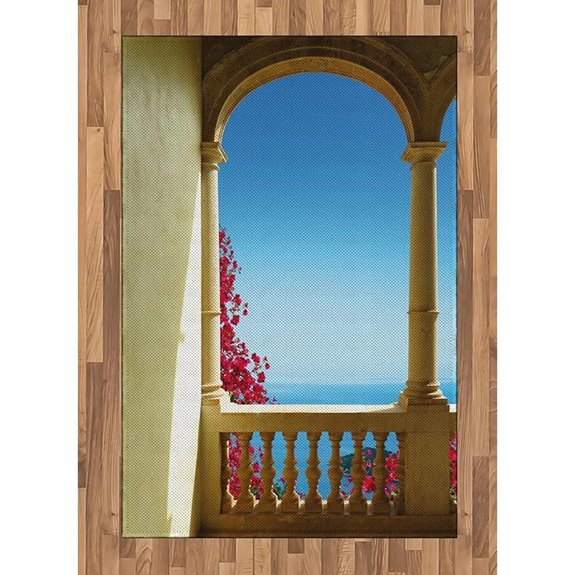 Lunarable Mediterranean View Patio Area Rug