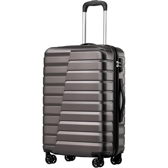 Coolife Medium Checked Spinner Luggage with TSA Lock