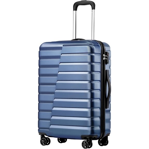 Coolife Medium Checked Spinner Luggage with TSA Lock