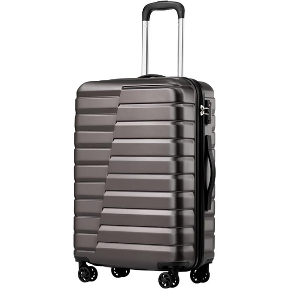 Coolife Medium Checked Luggage with Spinner Wheels