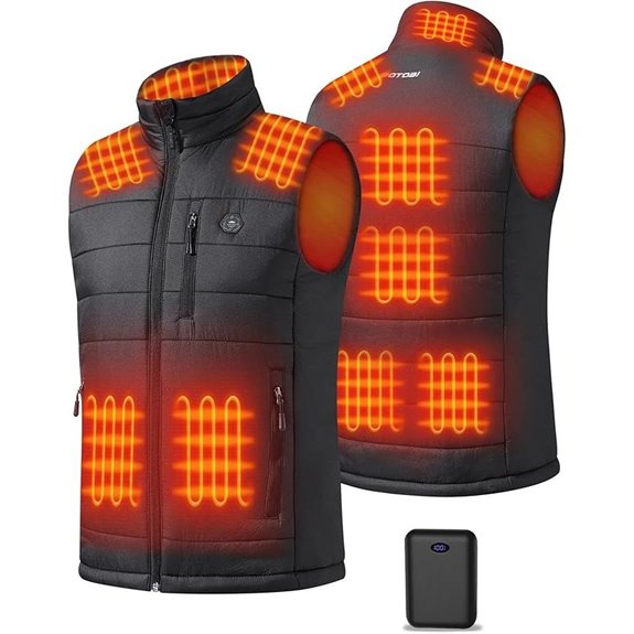 Heated Men's Vest with Battery and 9 Heating Zones