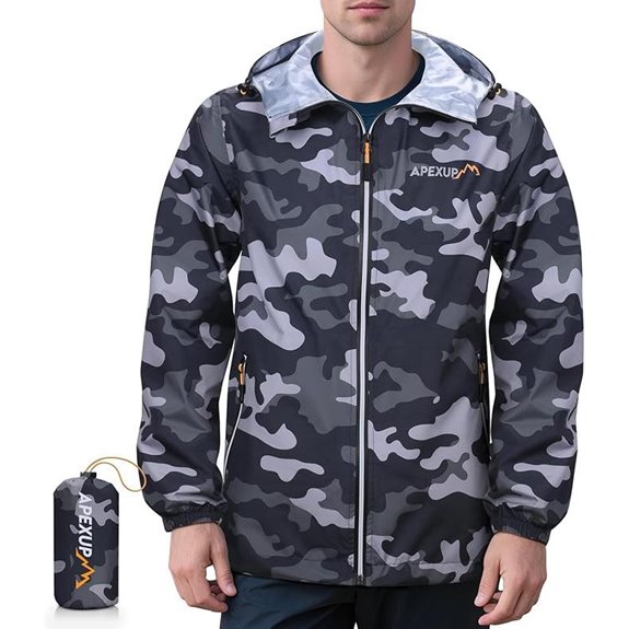 APEXUP Men's Packable Waterproof Rain Jacket