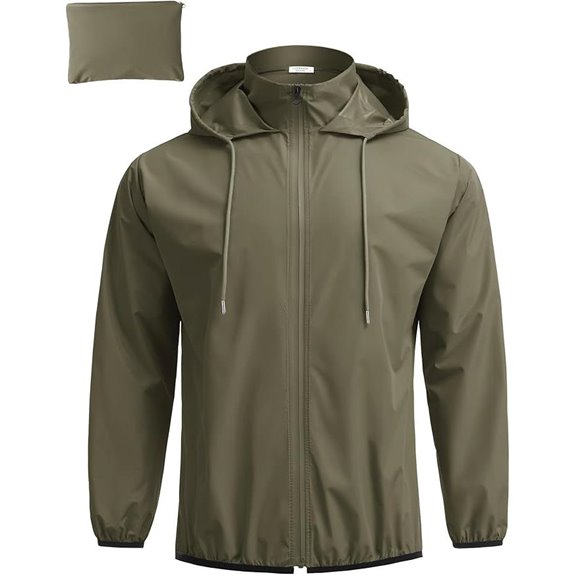 COOFANDY Men's Packable Waterproof Rain Jacket