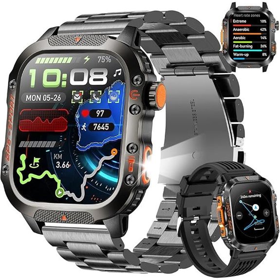 GPS Smart Watch for Men with Calls and Fitness Tracking