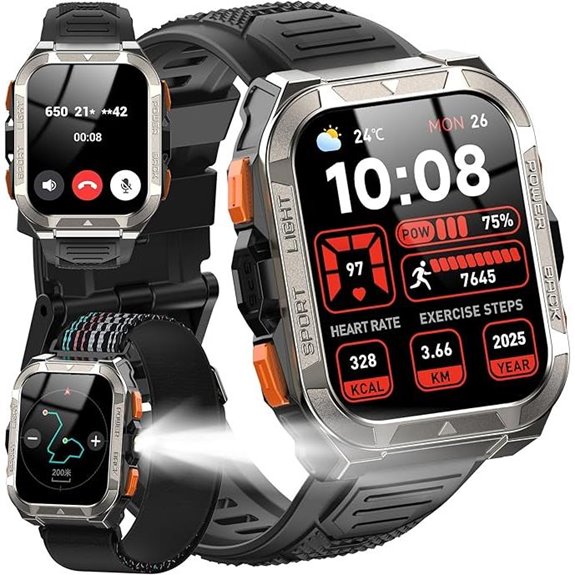 Military Smart Watch for Men with Call & Fitness Features