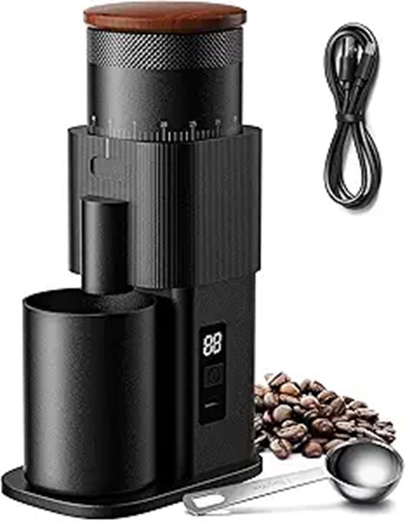 SHARDOR All-Metal Coffee Grinder with LED Display