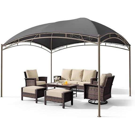 10x13 Outdoor Metal Pergola with Sun Shade Canopy