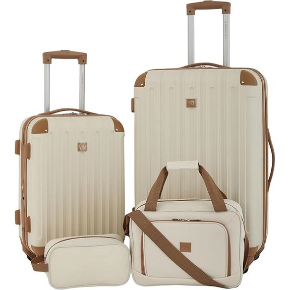 Travelers Club Midtown Hardside 4-Piece Luggage Travel Set Vanilla