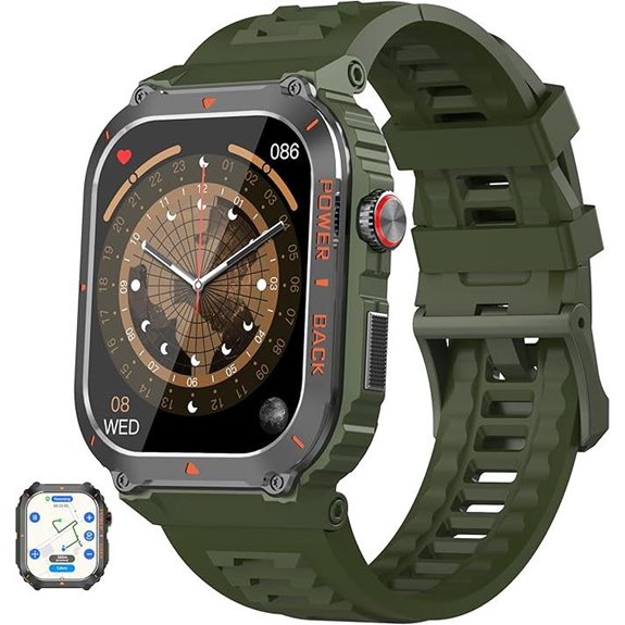 Military GPS Smart Watch for Men with Health Features