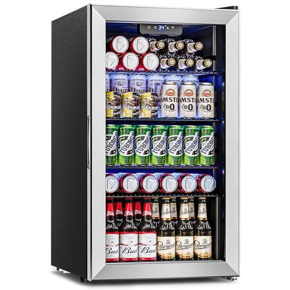 Beverage Cooler Mini Fridge with Glass Door