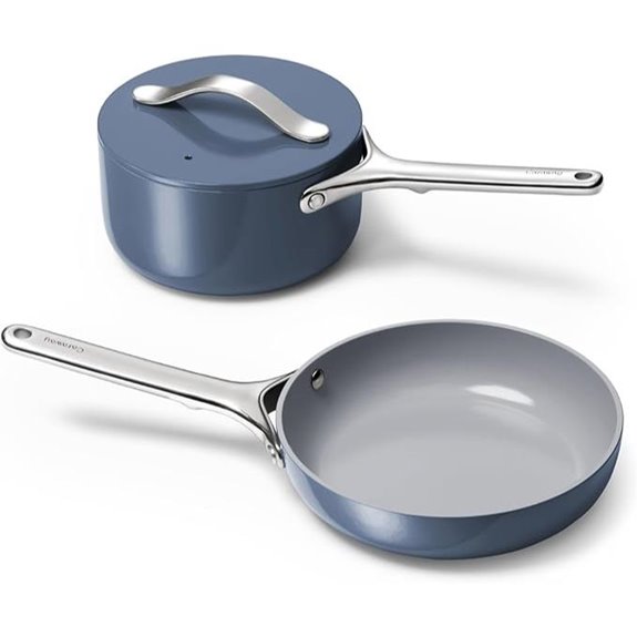 Caraway Mini Non-Stick Cookware Set with Storage Rack