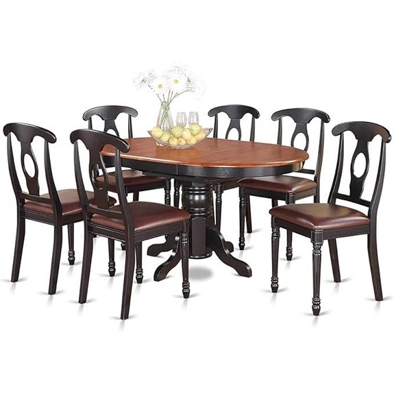 East West 7-Piece Modern Dining Set with Leaf