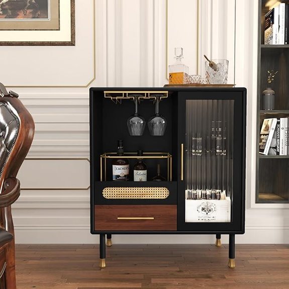 ARTPOWER Modern Coffee Bar Cabinet with Wine Storage