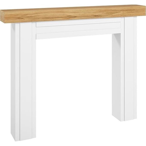 HOMCOM Modern Freestanding Fireplace Mantel (Natural Wood)