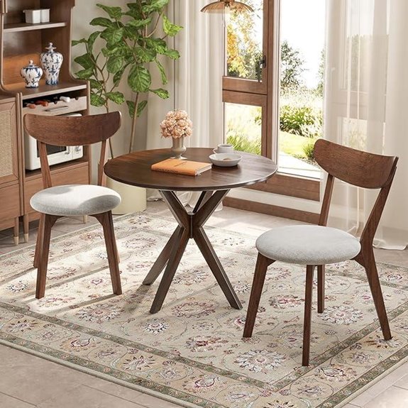 Tangkula 3-Piece Modern Round Dining Set for 2