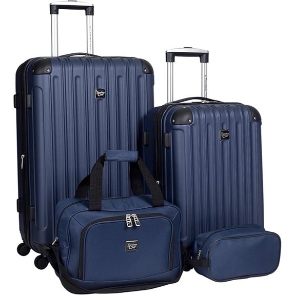 Travelers Club Midtown Hardside 4-Piece Luggage Travel Set Navy Blue