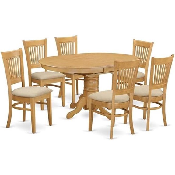 East West Furniture 7-Piece Oak Dining Set