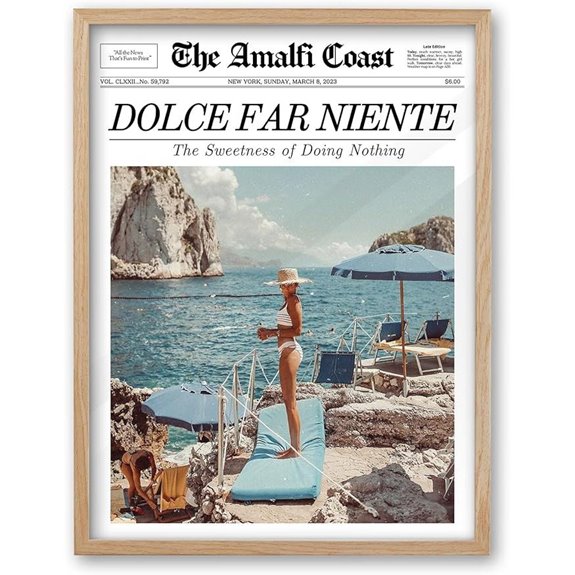 iHery Oak Wood Wall Art La Dolce Vita 12x16in