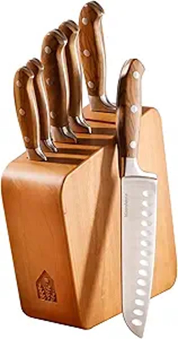Bloomhouse 7-Piece Olive Wood Kitchen Knife Set