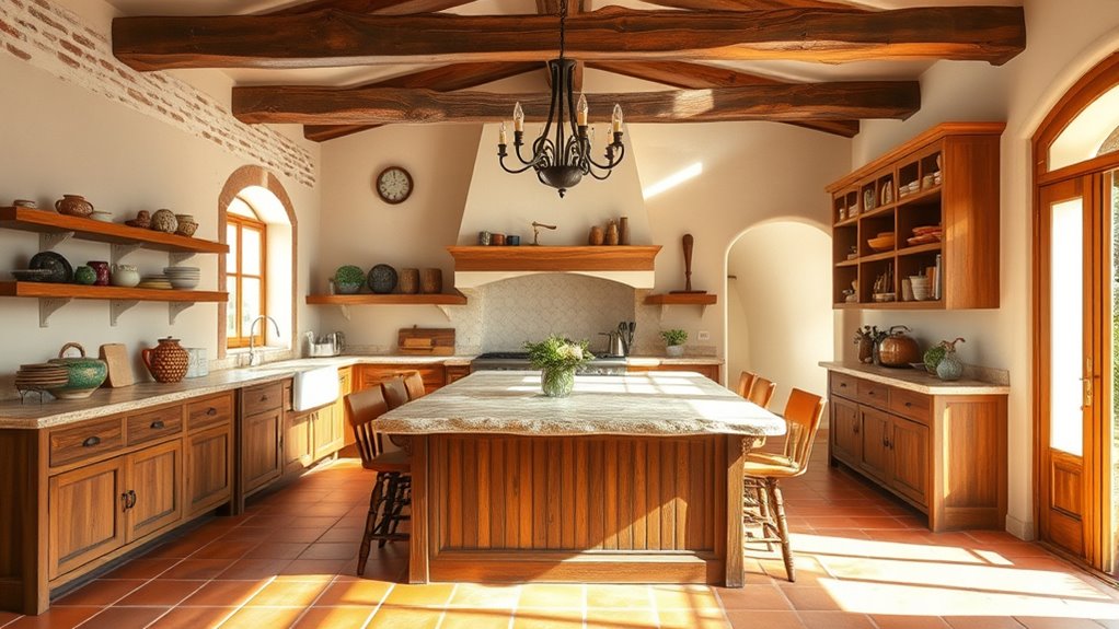 open spacious social kitchen