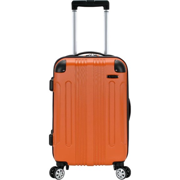 Rockland London Hardside Spinner Wheel Luggage Orange Carry-On 20-Inch