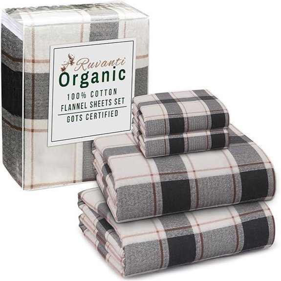 RUVANTI Organic Flannel Queen Sheets Set