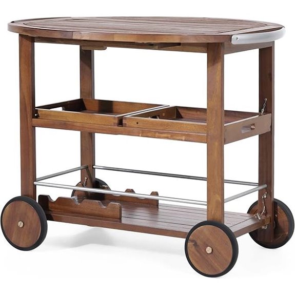 Christopher Knight Tillary Outdoor Acacia Bar Cart