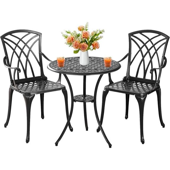 Outdoor 3-Piece Cast Aluminum Bistro Set