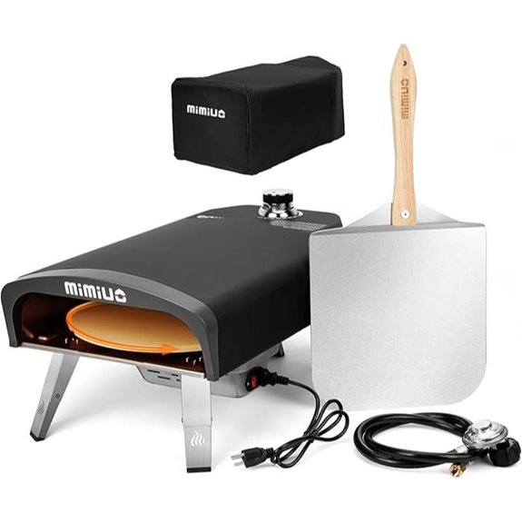 Mimiuo Outdoor Gas Pizza Oven with Rotating Stone