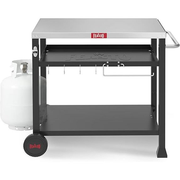 3-Shelf Outdoor Grill & Pizza Oven Table