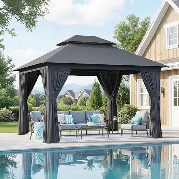 AOXUN 10x12 Outdoor Gazebo with Mosquito Net