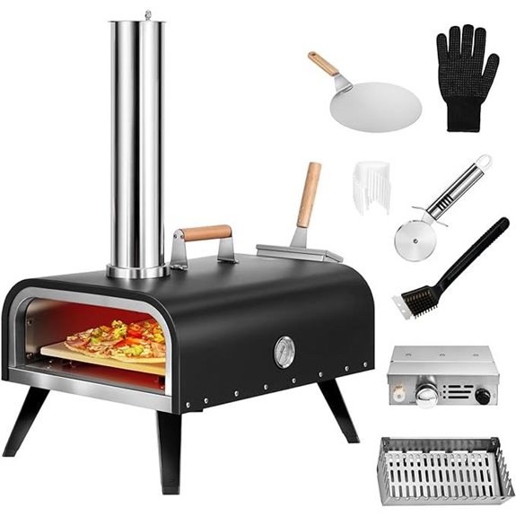 EDOSTORY Outdoor Multi-Fuel Pizza Oven with Accessories