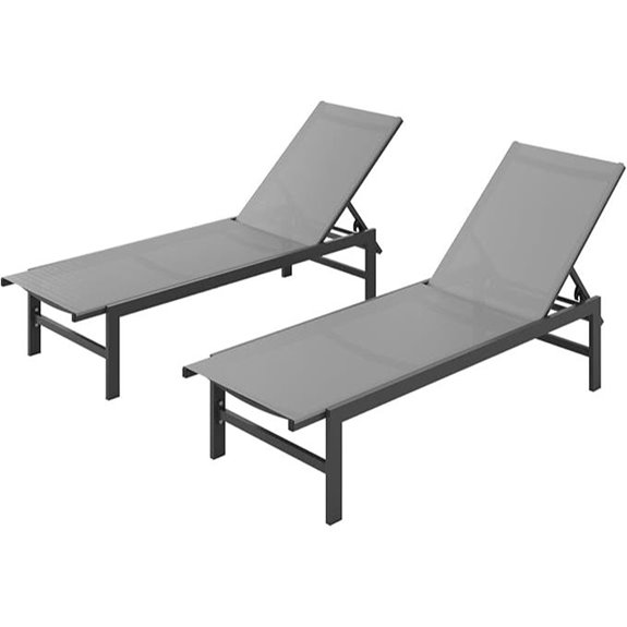 Outdoor Lounge Chairs Set of 2 with Recliners