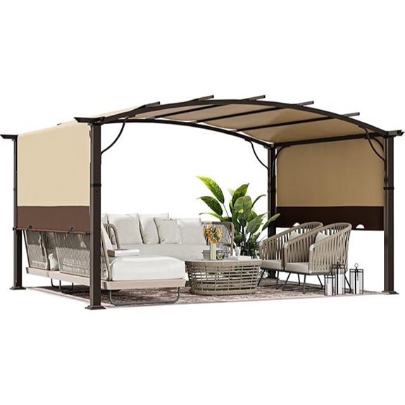 HAPPATIO 10x13 Outdoor Retractable Pergola with Canopy