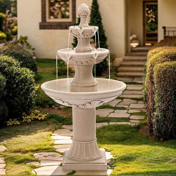 3-Tier Outdoor Water Fountain with Pump