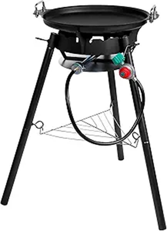 Paella Pan Set with Burner and Adjustable Legs