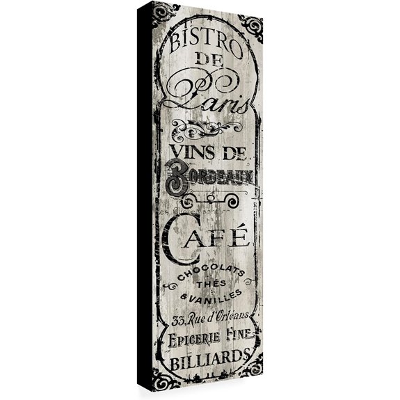 Wrapped Canvas Wall Art - Paris Bistro 8x24