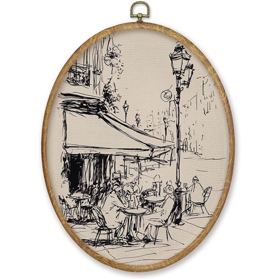 Parisian Cafe Line Art Wall Decor (8.6x11.4)