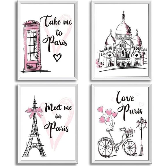 Paris Wall Decor Set Romantic Eiffel Tower Prints